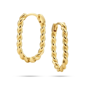 Eleganckie złote kolczyki skręcane 585 Chain K_4