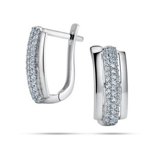 Złote Kolczyki Angielskie z Brylantami 0,41 ct G/SI, Białe Złoto 585 – Classic Diamonds