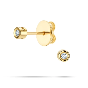 Złote Kolczyki Sztyfty z Brylantami 0,05 ct G/SI, Żółte Złoto 585 – Classic Diamonds
