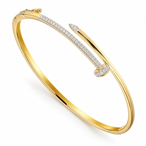 Złota Bransoletka Gwóźdź z Naturalnymi Brylantami 0,26–0,27 ct 585