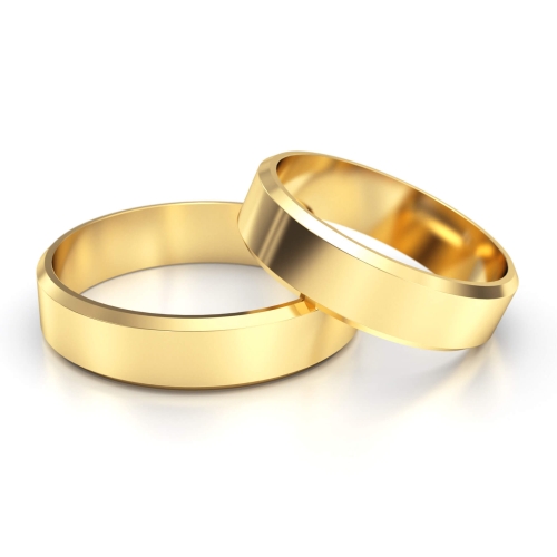 ZŁOTE KLASYCZNE OBRĄCZKI 585 FAZOWANE 4 MM