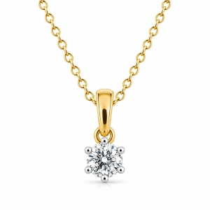 Złota Zawieszka 585 z Naturalnym Brylantem 0,11 ct