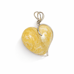 Srebrna zawieszka z bursztynem